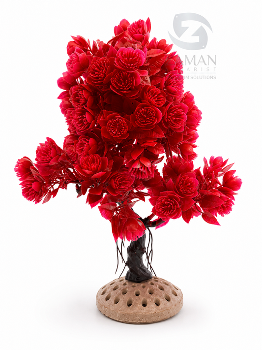 12 Inch Red Tree Plastic Plants for Aquarium Fish Tank Decoration